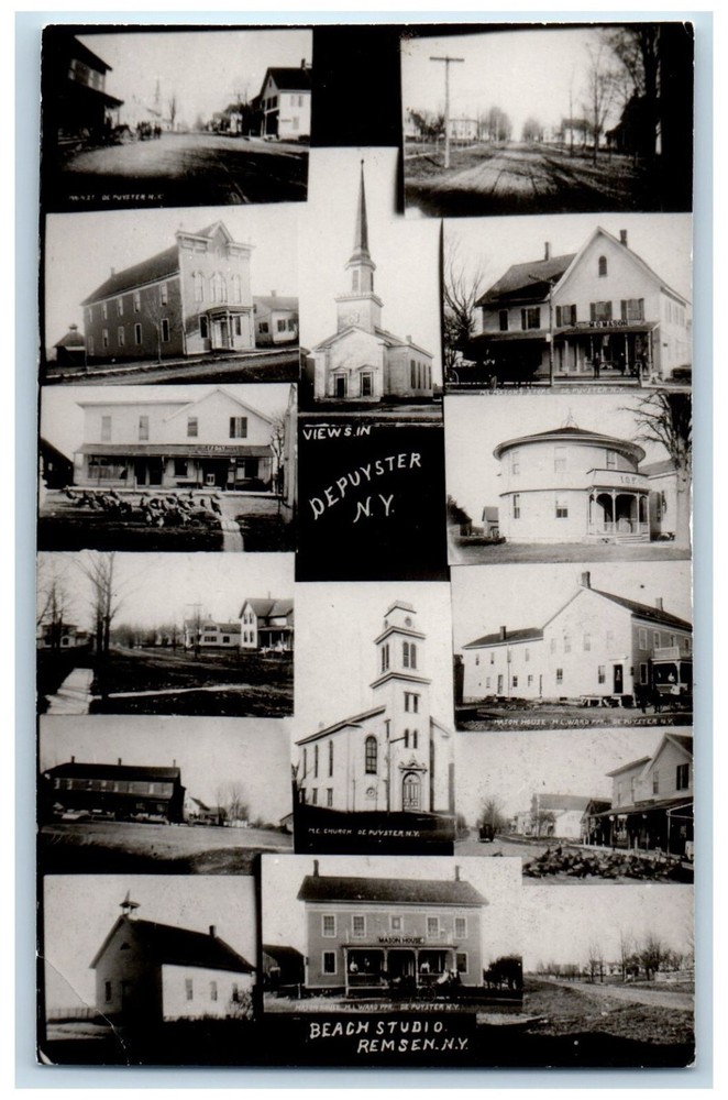 Vintage 1910s Depuyster New York NY RPPC Multiview Postcard Photo
