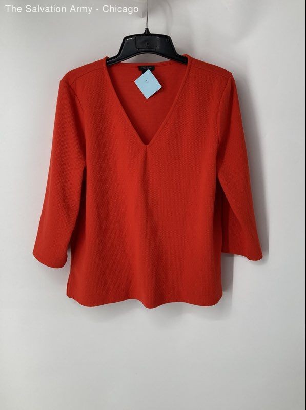 Ann Taylor Womens Red Textured Two-Piece Blouse Top And Skirt Set Size XL/16