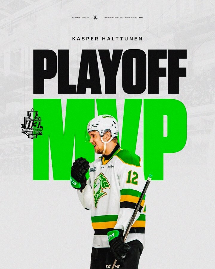 Kasper Halttunen of London Knights named OHL Playoff MVP