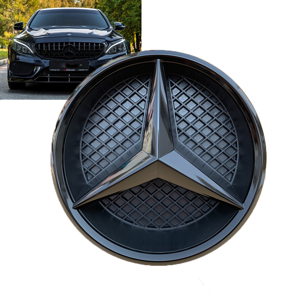 For Mercedes-Benz C117 W205 W212 W218 W246  Front Grille Star Emblem Black Badge