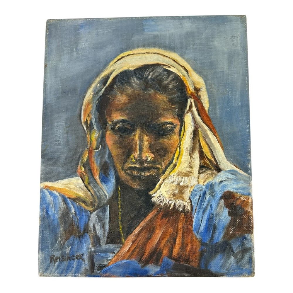 Vintage Painting of Gypsy Woman by artist Reisincer. RARE