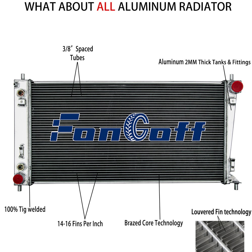 4 Core Aluminum Radiator For 2004-2008 Ford Expedition F150 F250 4.2L 4.6/5.4L