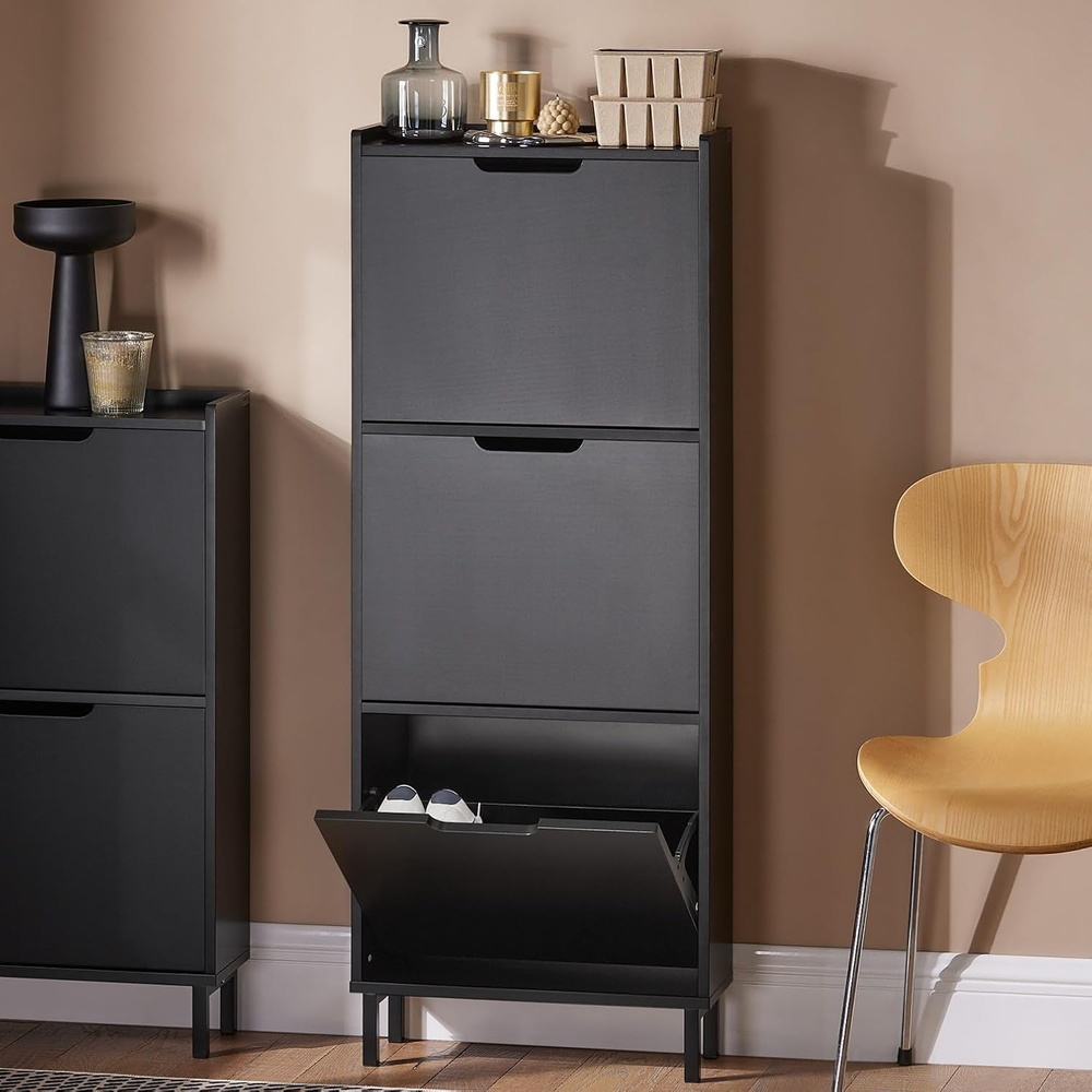 Narrow Shoe Cabinet, Slim Shoe Rack Entryway, Hidden Shoe Storage Organiazer ...