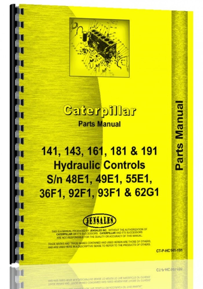Caterpillar 141 Hydraulic Control Parts Manual Serial 48E1-48E4199