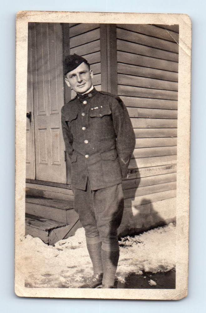 Old Vintage Photo SOLO ARMY MAN SOLDIER WW1 1919 GEORGE MCKULLA ID'D NAME