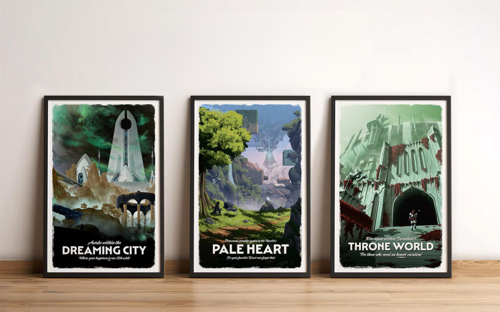 Destiny 2 Game Travel Poster Retro Gaming Room Decor