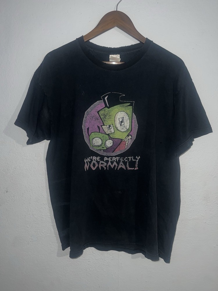 Vintage Invader Zim Nickelodeon Cartoon Y2K Graphic T Shirt Size XL emo goth 00s