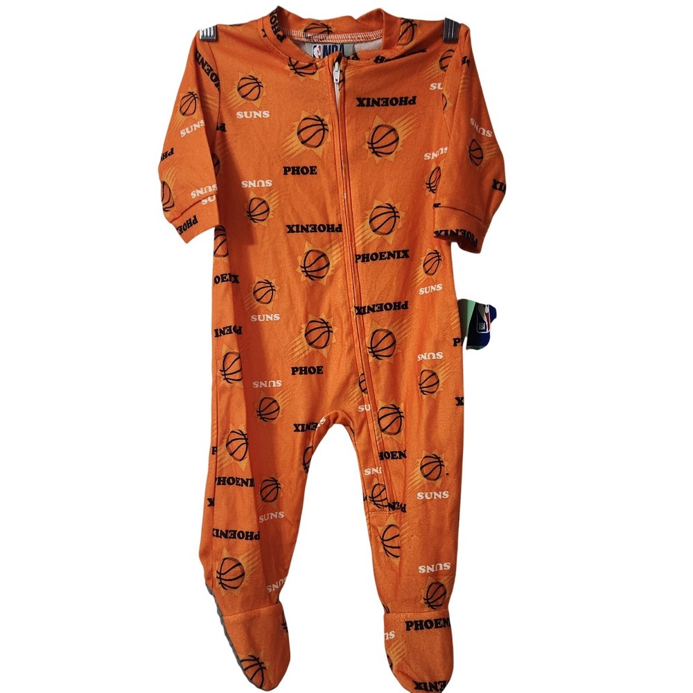 NBA Phoenix Suns 6/9 months flannel footie one piece pajama set  NEW WITH TAGS