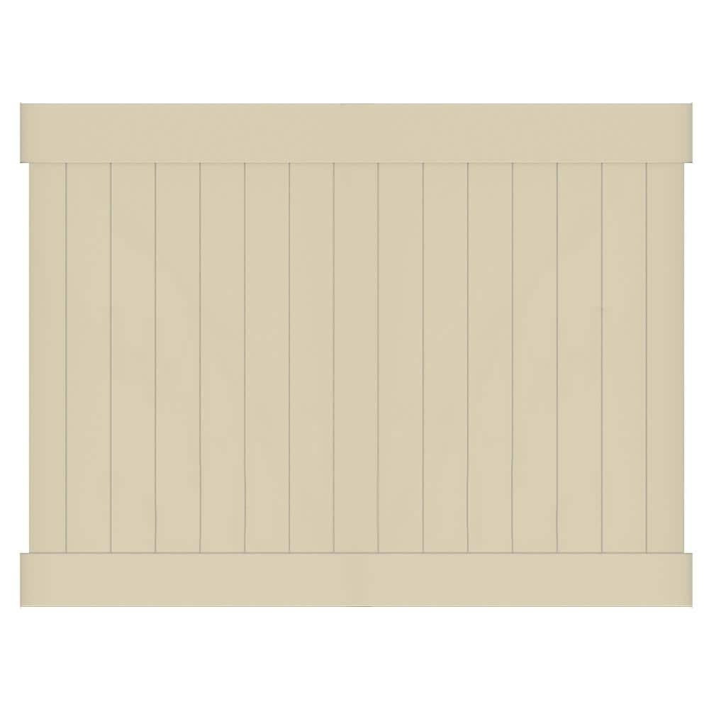 6ft x 8ft Unassembled Linden Sand Vinyl Privacy Fence Panel