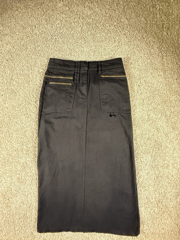 United Colors Of Benetton Maxi Jean Skirt Size 4/6 Black