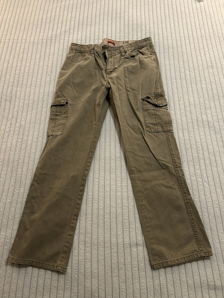 Men's Cargo Pants Straight Military Green Lightweight Retro Y2K