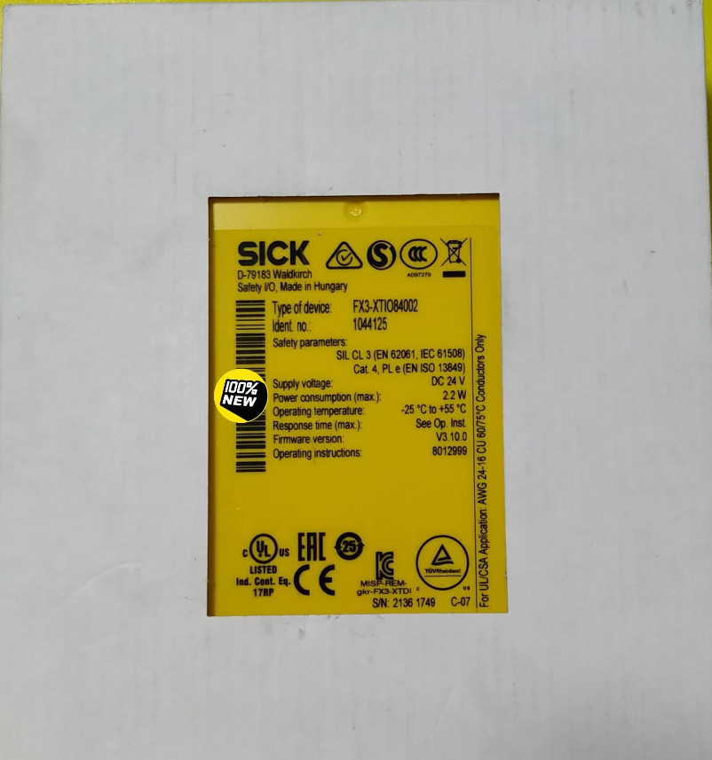 In Stock Newest In Box Original SICK Safety Relay FX3-XTIO84002 1044125 V1.13.0
