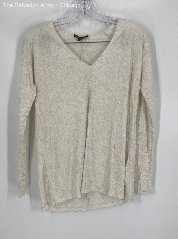 Vince Womens Gray V-Neck Long Sleeve Pullover Blouse Top Size Small