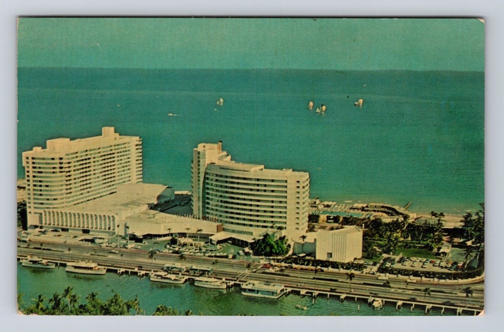 Miami Beach FL-Florida, the Fontainebleau Hotel, Advertising, Vintage Postcard