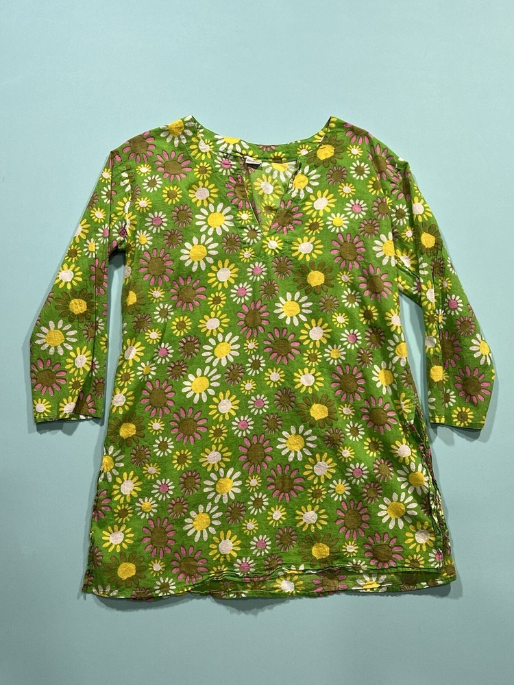 60s Vintage Style Flower Tunic Size Large