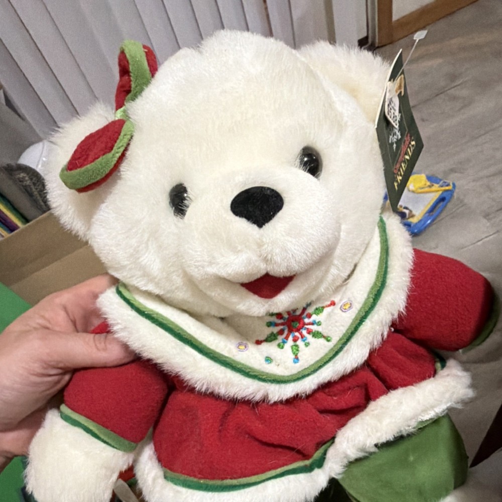 Dan Dee 2005 Christmas Holiday Bear Plush Collector's Choice White Red Green