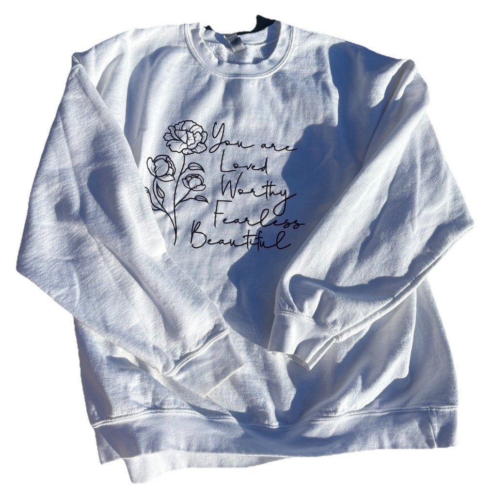 You Are White Crewneck Sweatshirt Women’s Size 2XL  Graphic Print