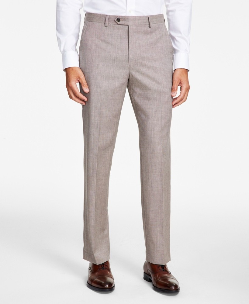 Michael Kors Men's Classic-Fit Stretch Wool-Blend Suit Pants, Tan,  44 X 30