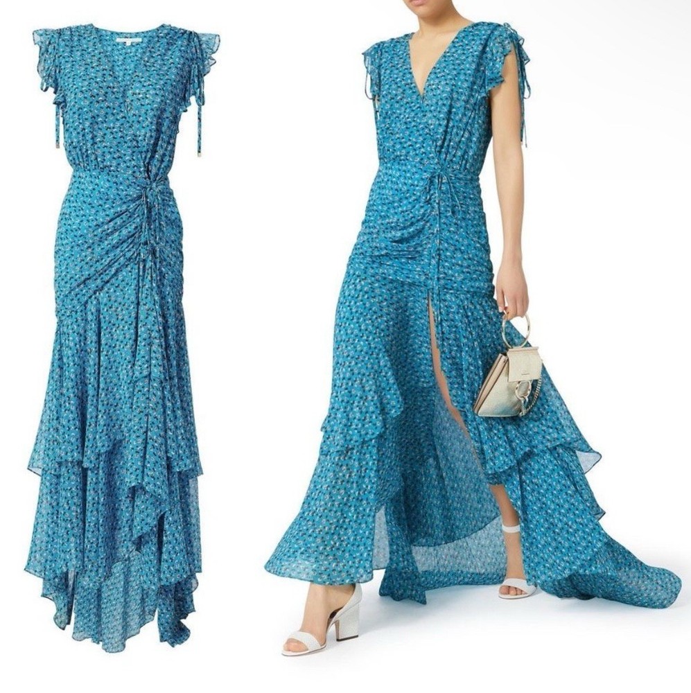 $795 Veronica Beard Floral Samara 100% Silk Maxi Dress