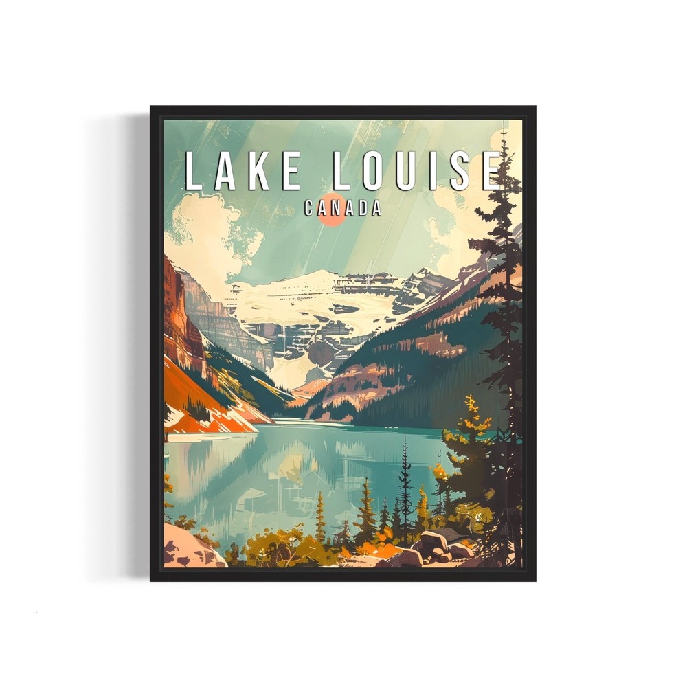 Lake Louise Canada Poster Art Print Wall Art Painting Artwork Decor Vintage