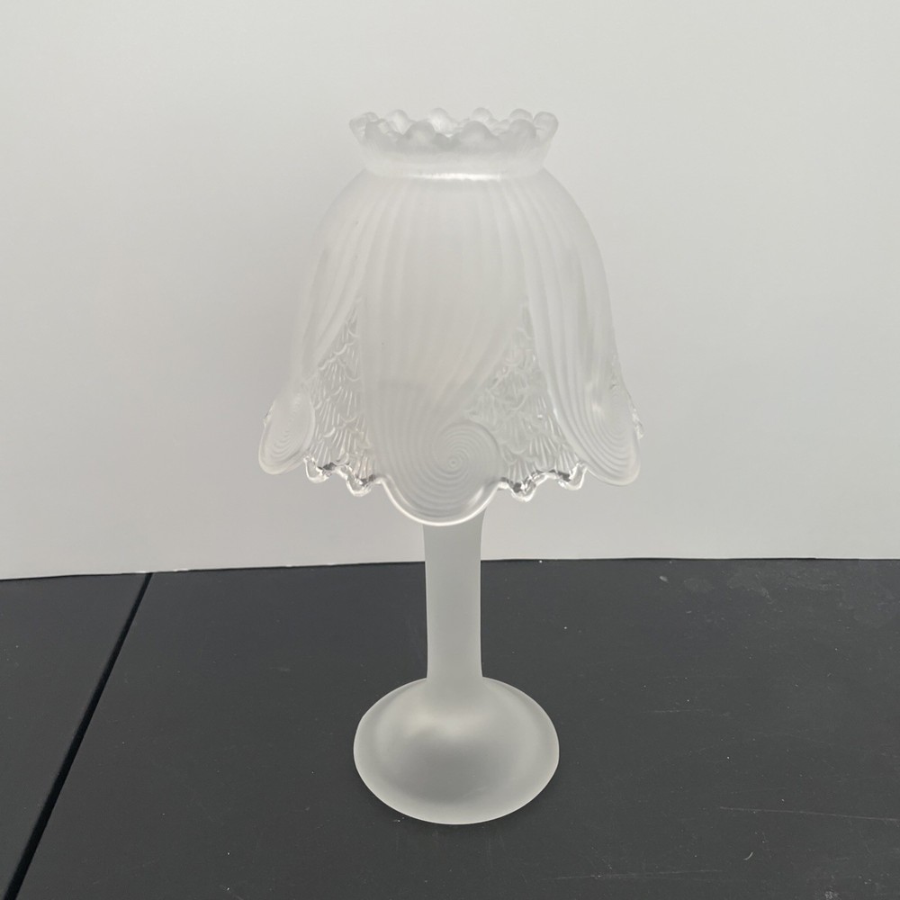 PartyLite Vintage Fairy Light Lamp Frosted Clairmont Candle Holder 10” Height
