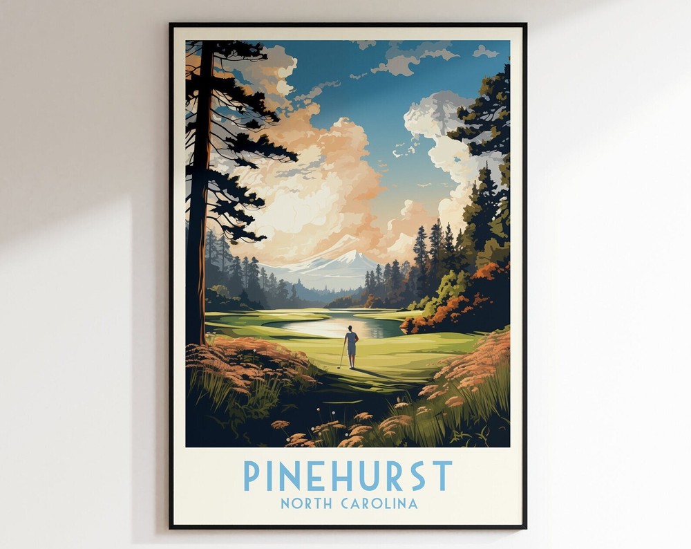 Pinehurst Golf Course Print United States North Carolina Poster Home Decor