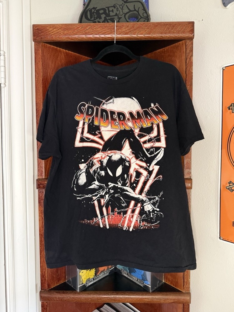 Marvel Spiderman Black Shirt Sz Large