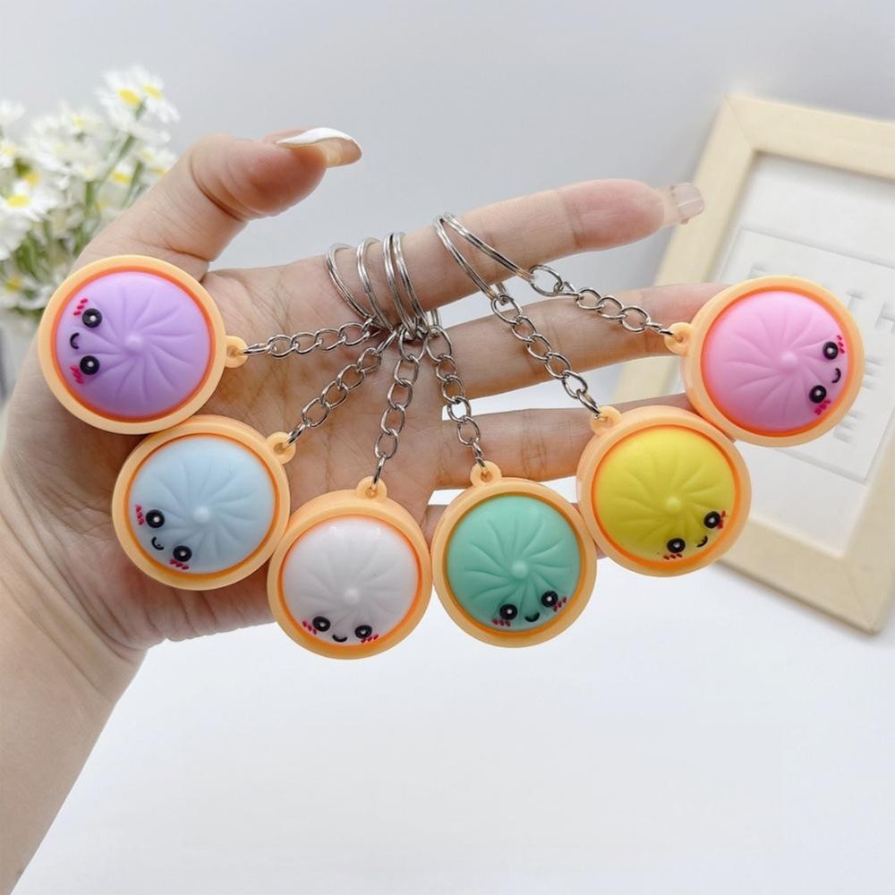Dumpling Keychain–Crisp Sound,Mini Dumpling Stress Relief FidgetClicker Keychain