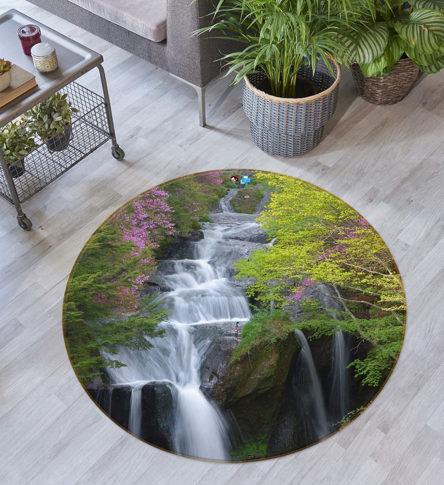 3D Valley River O495 Game Rug Mat Round Elegant Photo Carpet Mat Eve 2023
