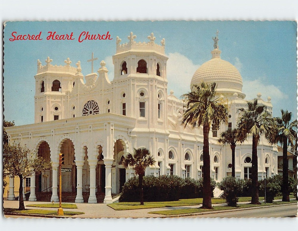 Postcard Sacred Heart Church, Galveston, Texas