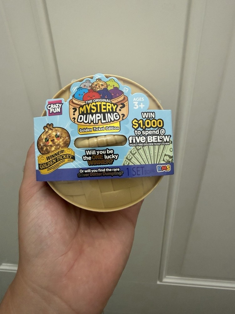 Five Below GOLDEN TICKET Dumpling Squishy RMS - NEW IN HAND SHIPS TODAY