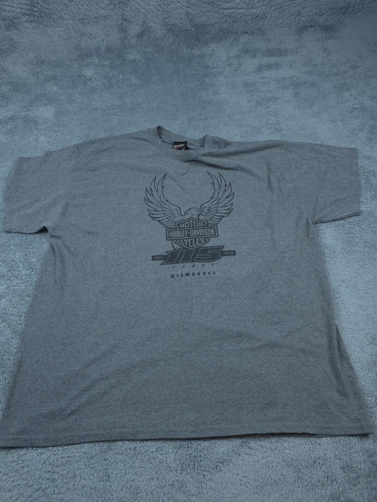 Harley Davidson Shirt Mens 2XL Gray 115 Years Milwaukee Anniversary 2018 Tee