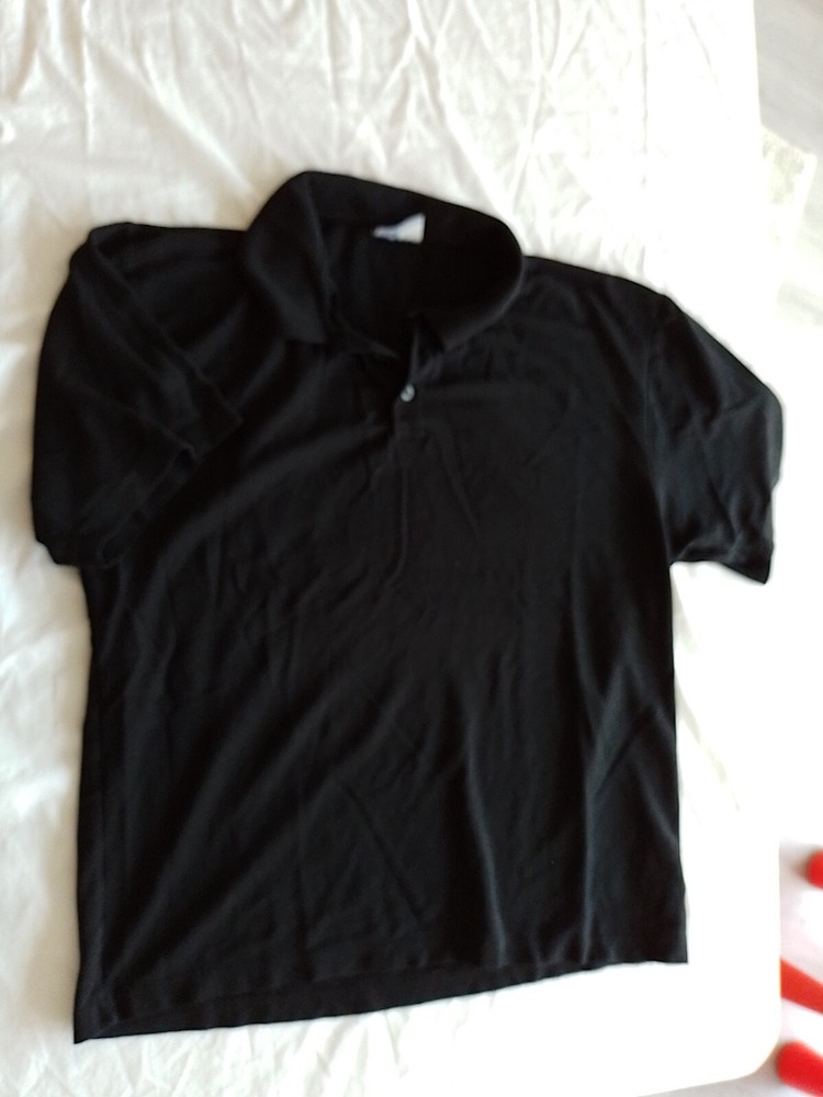 Men's Black Simon Jersey Polo Shirt Size L Short Sleeves 26069