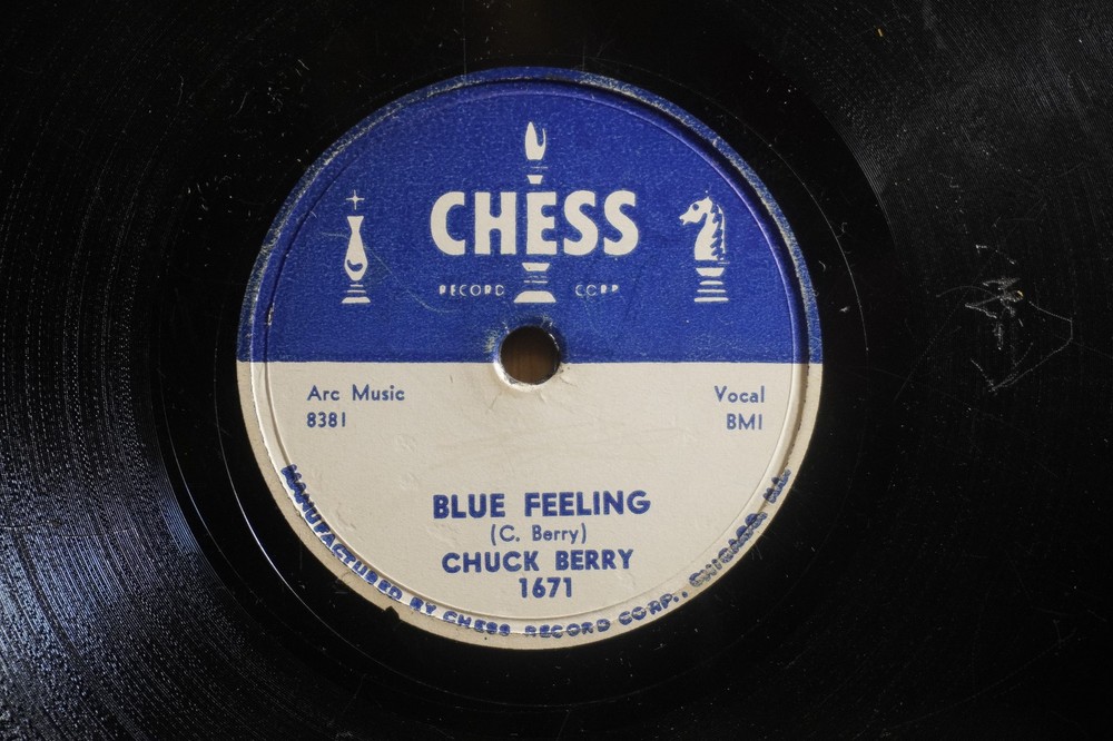 Chuck Berry Blues 78 Blue Feeling bw Rock And Roll Music on Chess