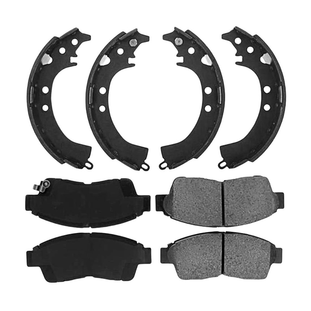 8Pcs Front Brake Pad Set Rear Drum Brakes Shoes Automotive for Mazda