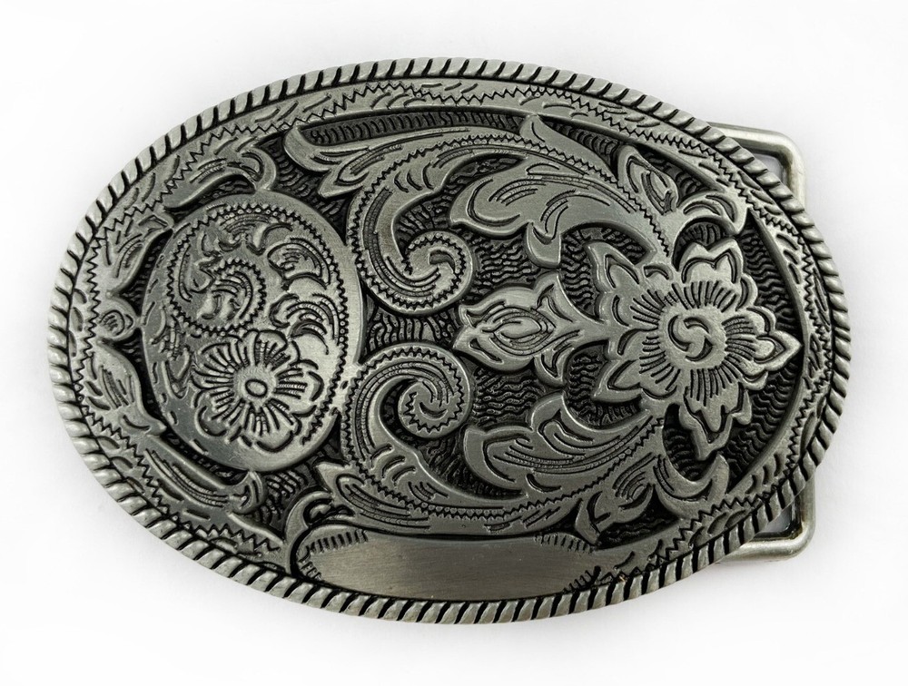 Floral Western Belt Buckle for Men & Women Cowboy Rodeo Vintage Style Wear