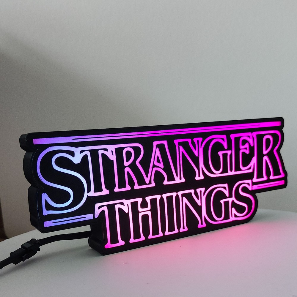 Stranger Things 3D Printed | Shelf Art LED Lightbox | Illuminate Your Space |