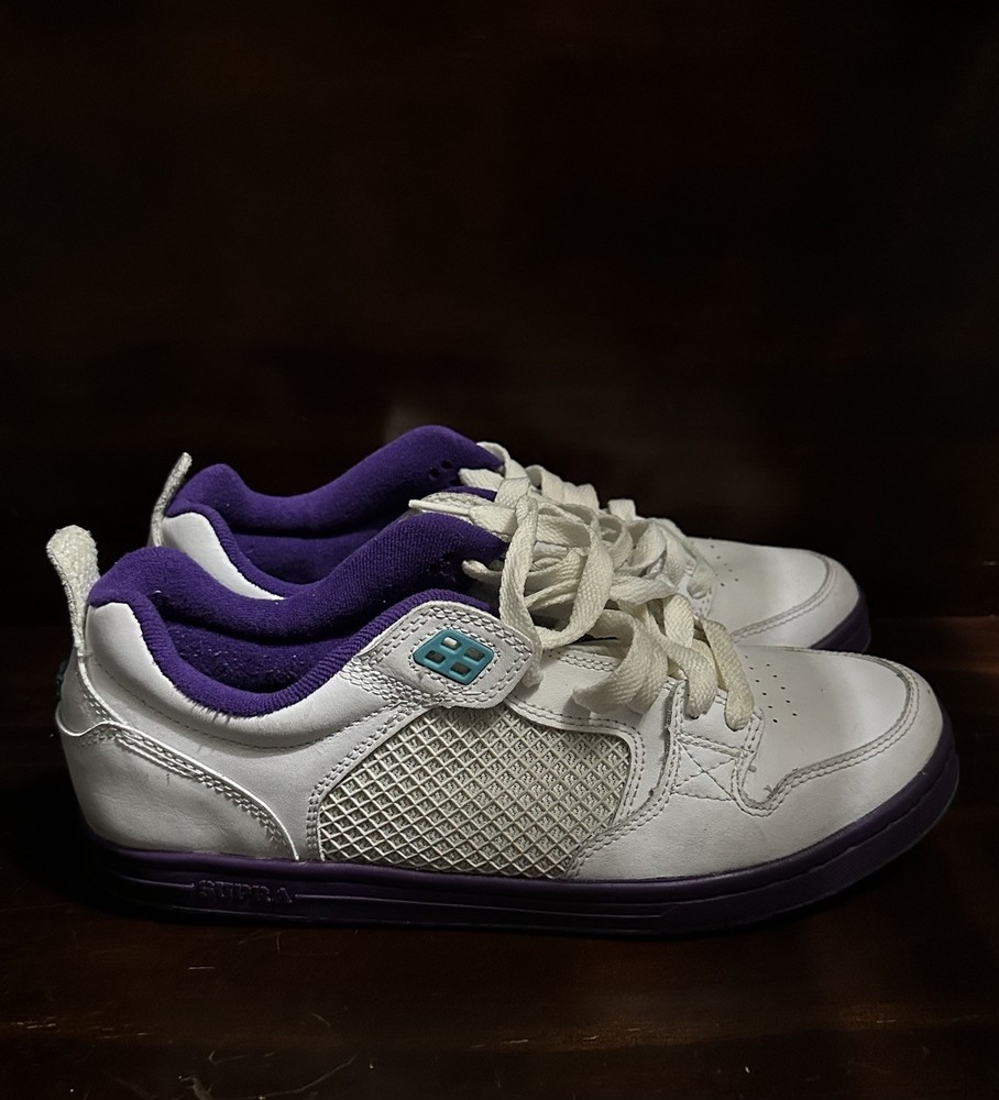 Supra Cruizer White Teal Purple Skateboarding Shoes MENS Size 10