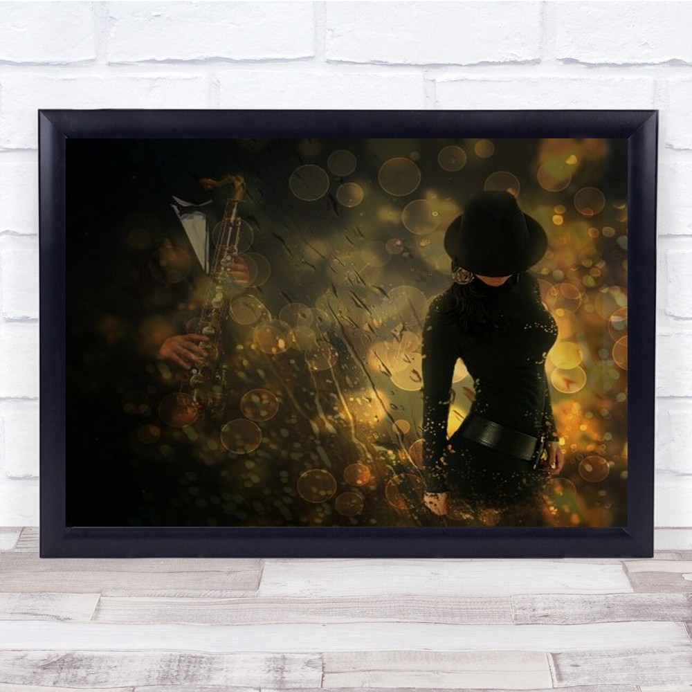 Emmanuelle Creative Edit Jazz Music Performance Hat Model Girl Wall Art Print