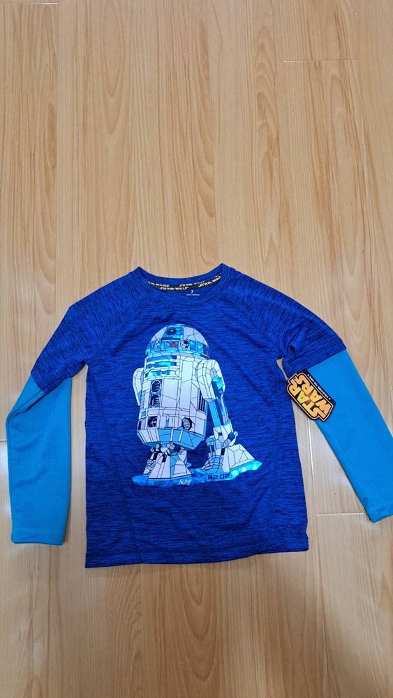 R2D2 Star Wars Shirt Boys Size 7 Long Sleeve, Brand New