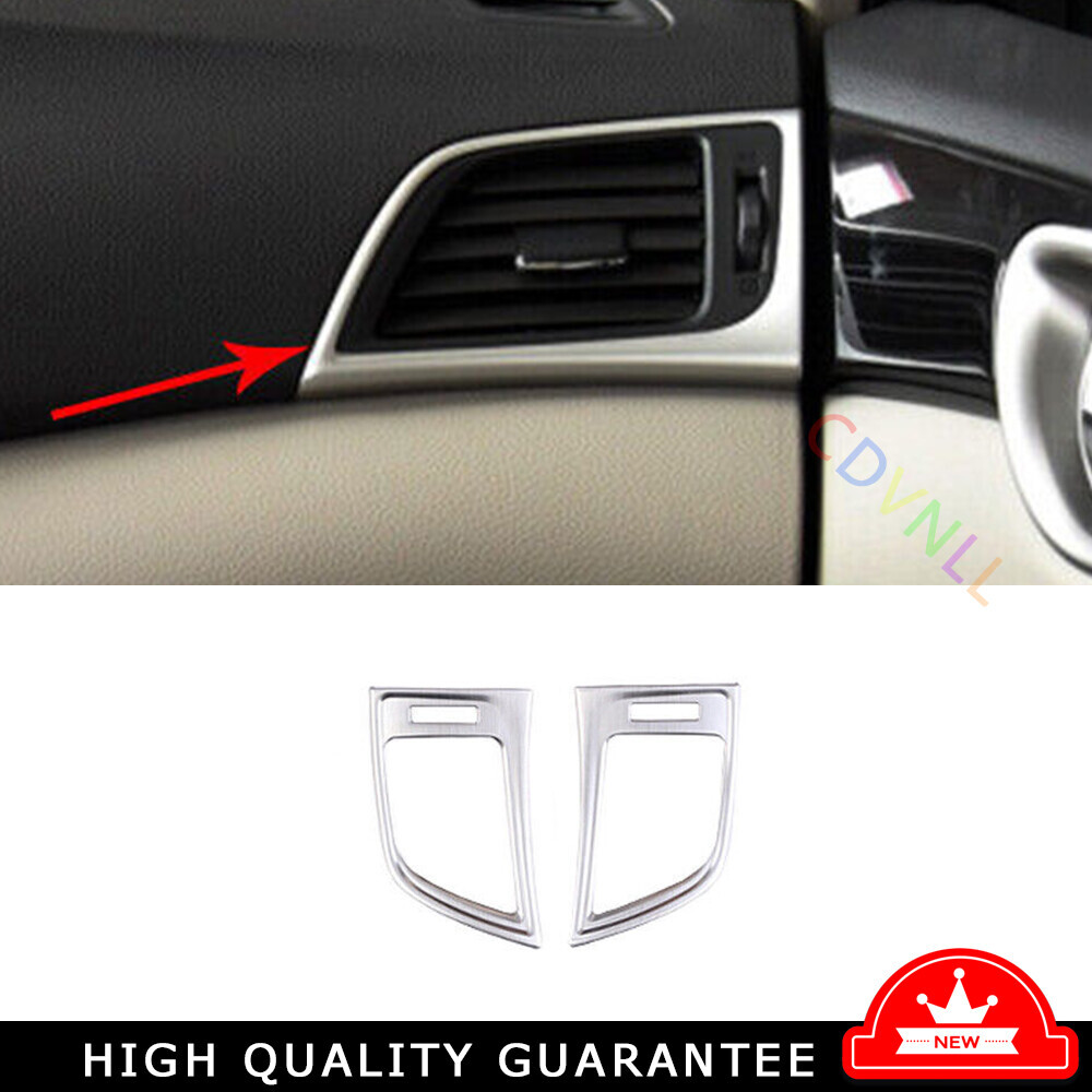 Car Console L&R Air Outlet Vent Trim For Nissan Sentra 2013-2019 Silver Titanium