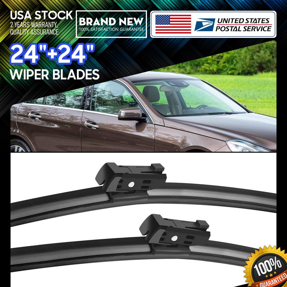 Waterproof/Durable 24''+24'' Top Lock Windshield Wiper Blades All Season Set