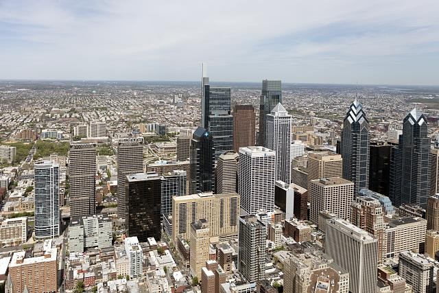 Photo:Philadelphia Pennsylvania USA 2019 Center City Skyline Aerial View