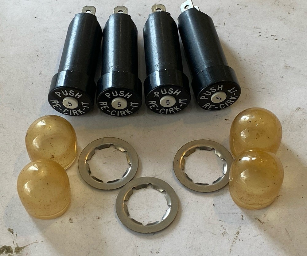 Lot Of 4 EATON/ HEINEMANN 5A PUSH RE-CIRK-IT PUSHBUTTON CIRCUIT BREAKER