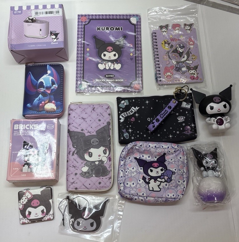 Kuromi Sanrio Bundle Lot 12pcs Wallets Notebook Pouch Figure Accessories