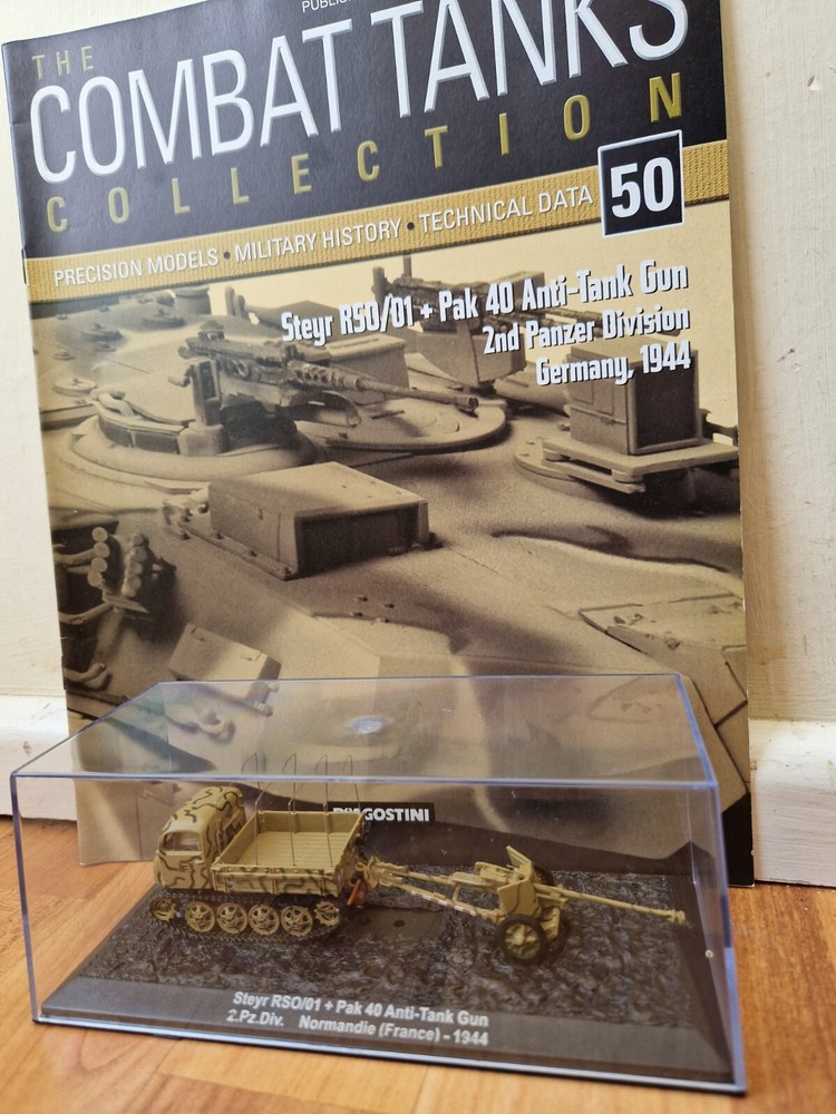 1/72 Altaya DeAgostini Steyr RSO/01 with Pak 40 Anti-Tank Gun France 1944 + Magazine