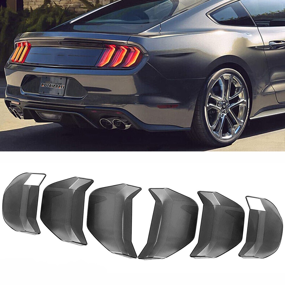Smoked Black Tail Light Cover Trim For Ford Mustang 2018-2022 - 6 Pcs