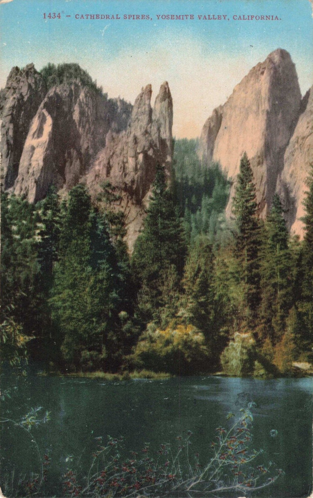 Cathedral Spires - Yosemite Valley - California CA - Postcard