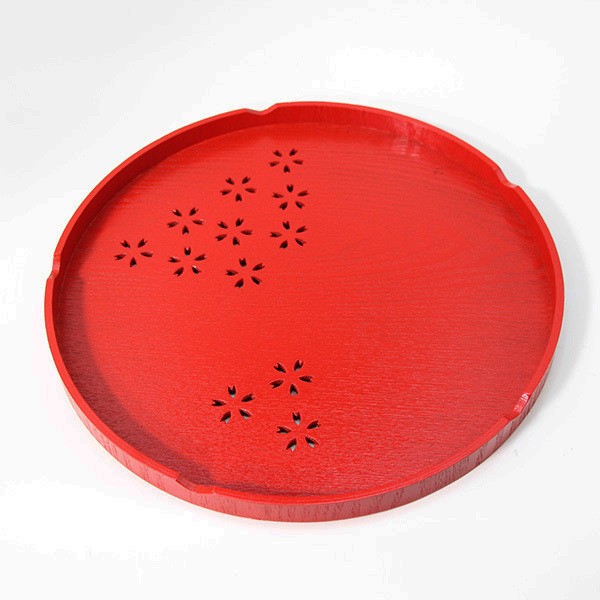 Wooden Round Tray Traditional Craft Japanese Tableware Tea Ceremony Utensils