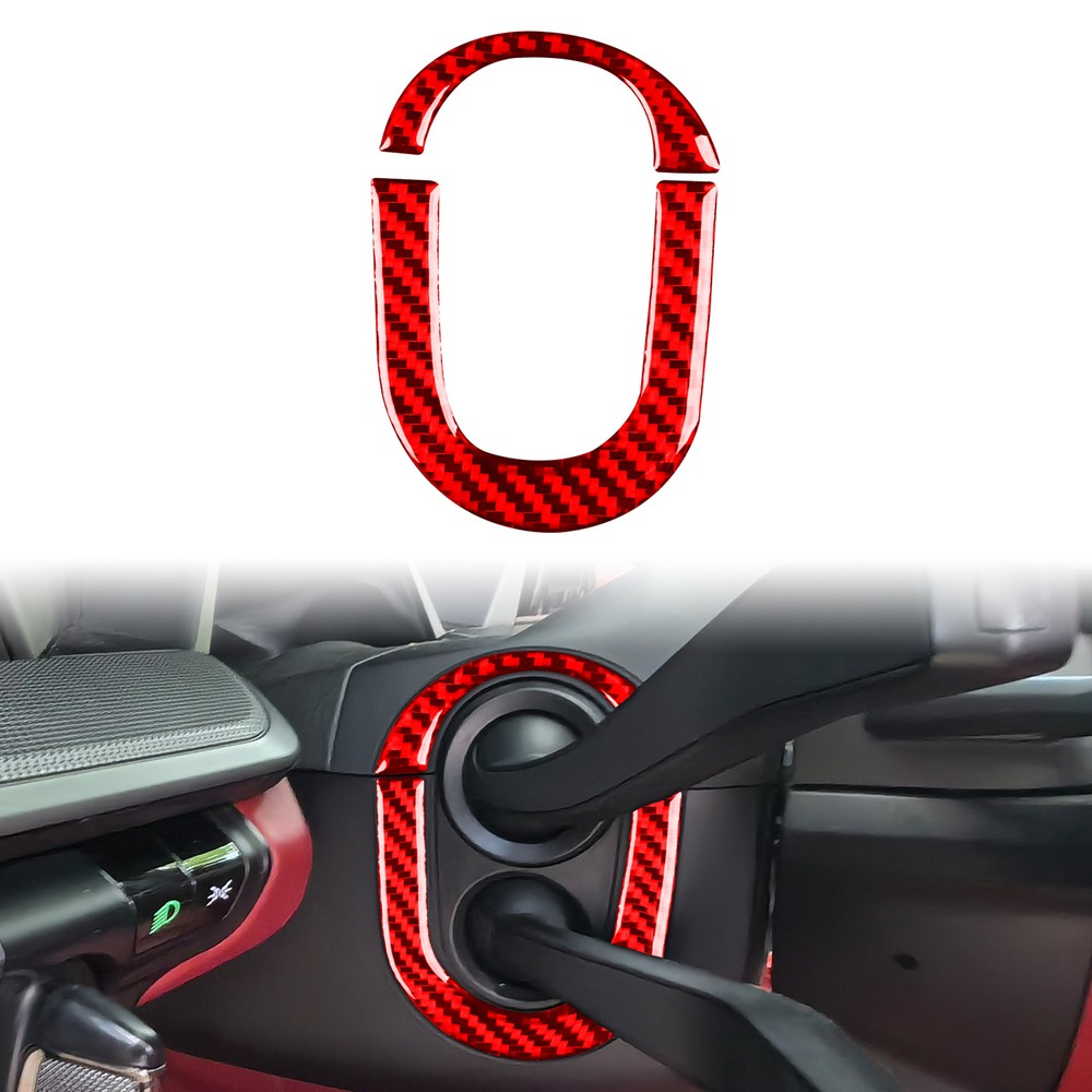 Red Carbon Fiber Turning Light Switch Frame Trim Fit For Porsche 911 992 19-23